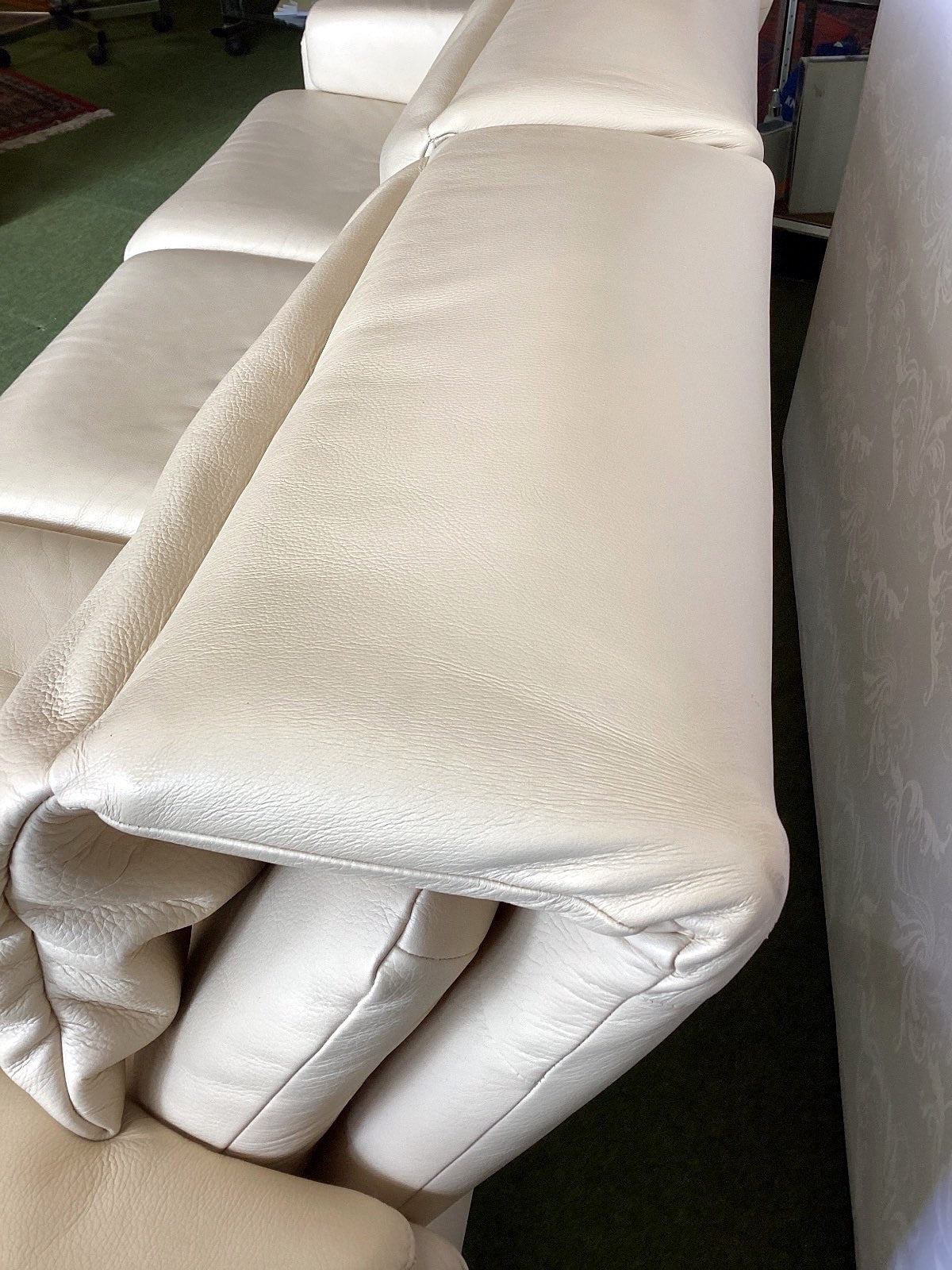 erpo Ledersofa 3-Sitzer Creme Beige Couch Wohnzimmer Designsofa gebraucht