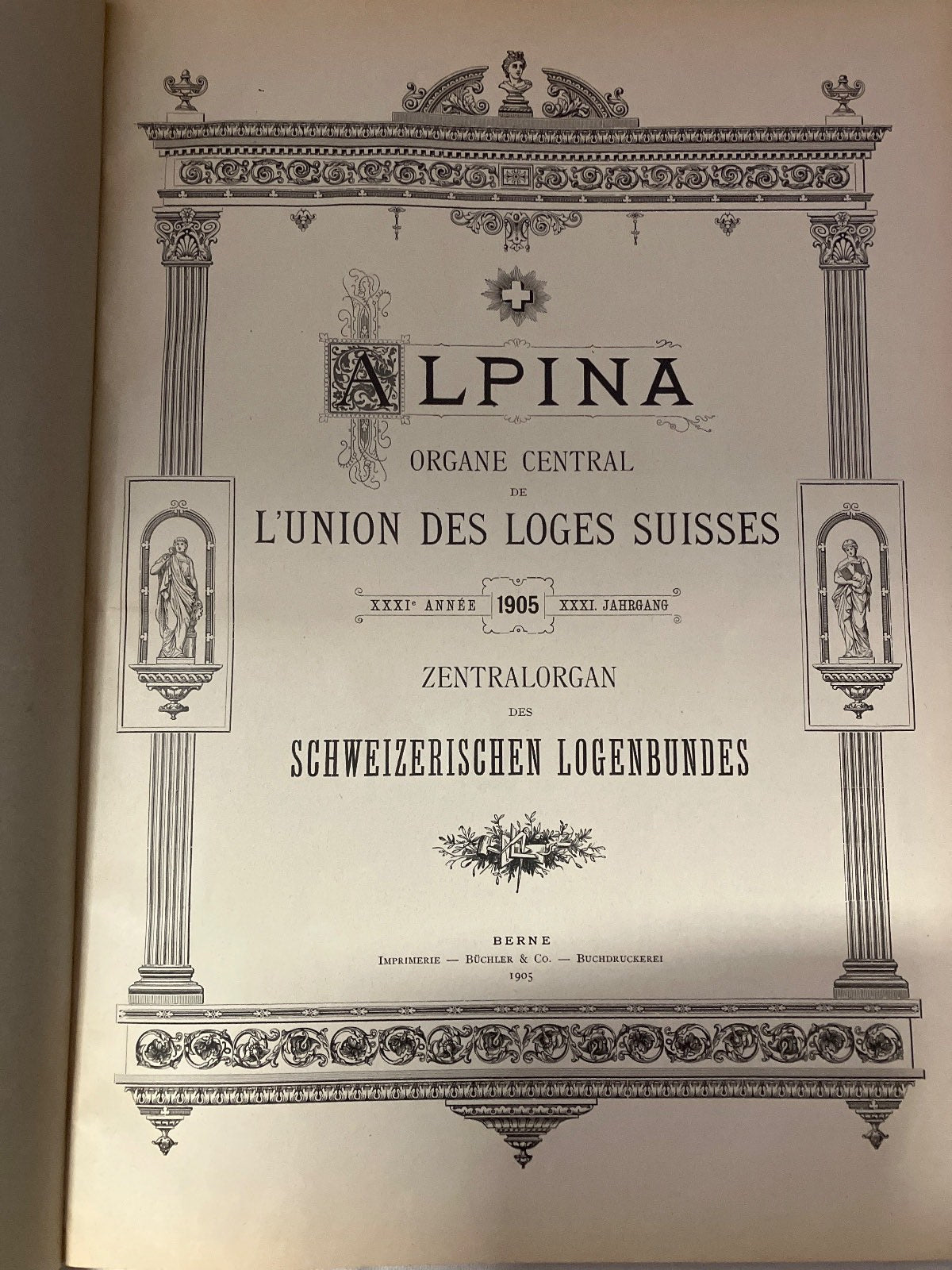 Alpina 1905 Freimaurer Jahrbuch Schweizer Logenbund Rarität Antik Ex Libris