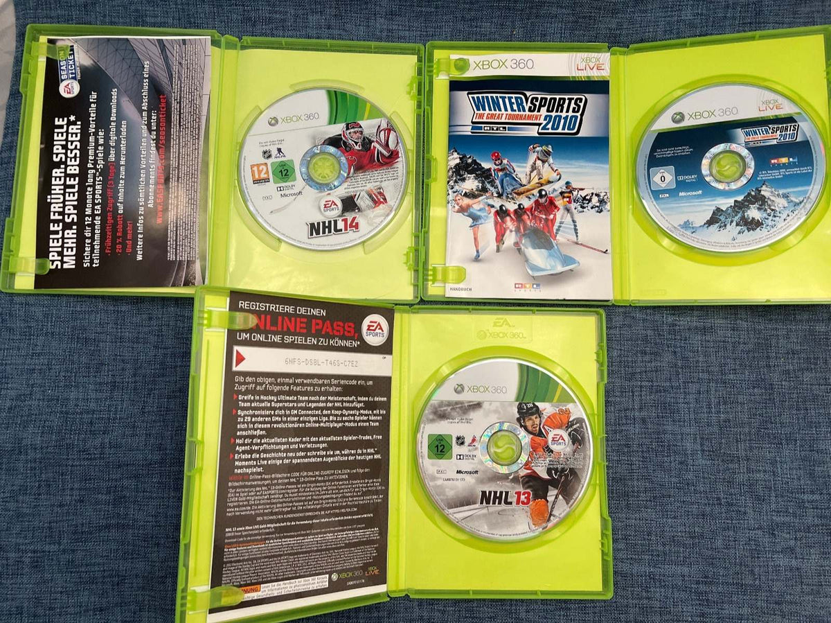 Xbox 360 Spiele Bundle: NHL 13 + NHL 14 + Winter Sports 2010