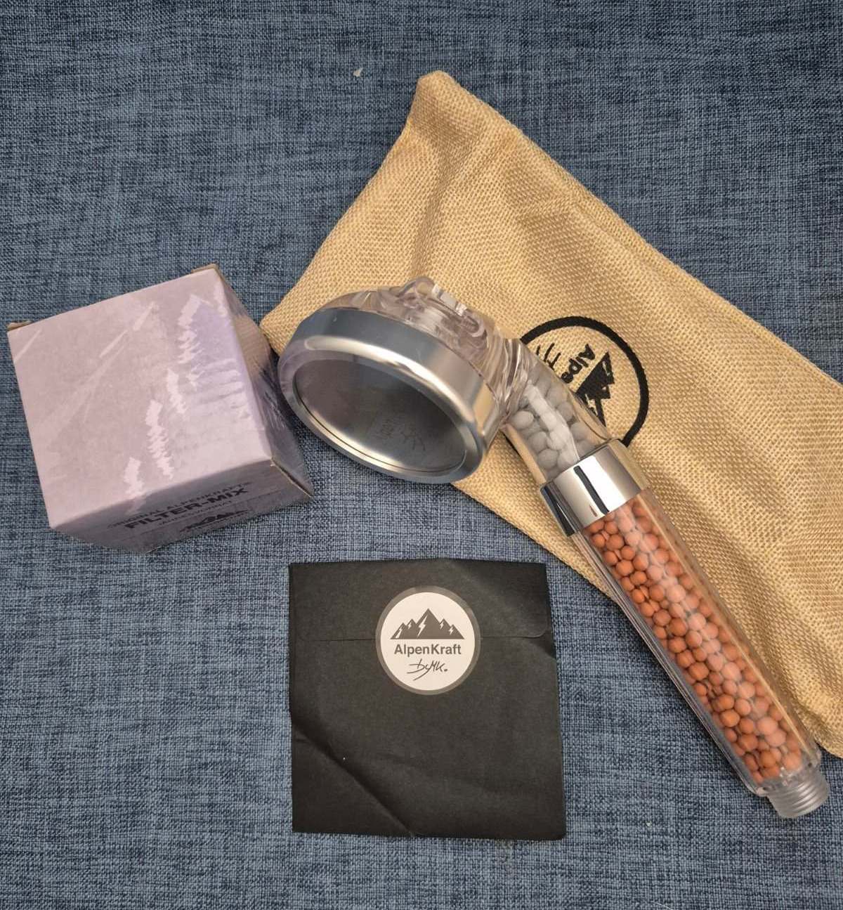 AlpenKraft Duschkopf Filter Dusche Mineralperlen + Filter-Mix Jahresvorrat NEU
