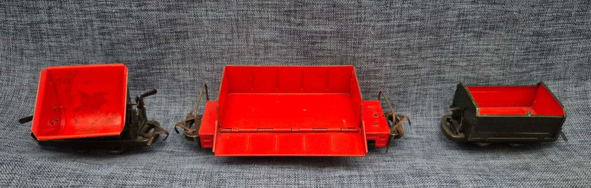 Biller Blecheisenbahn Konvolut Uhrwerk Lok 500 Waggons Kran Spur 0 Mid Century