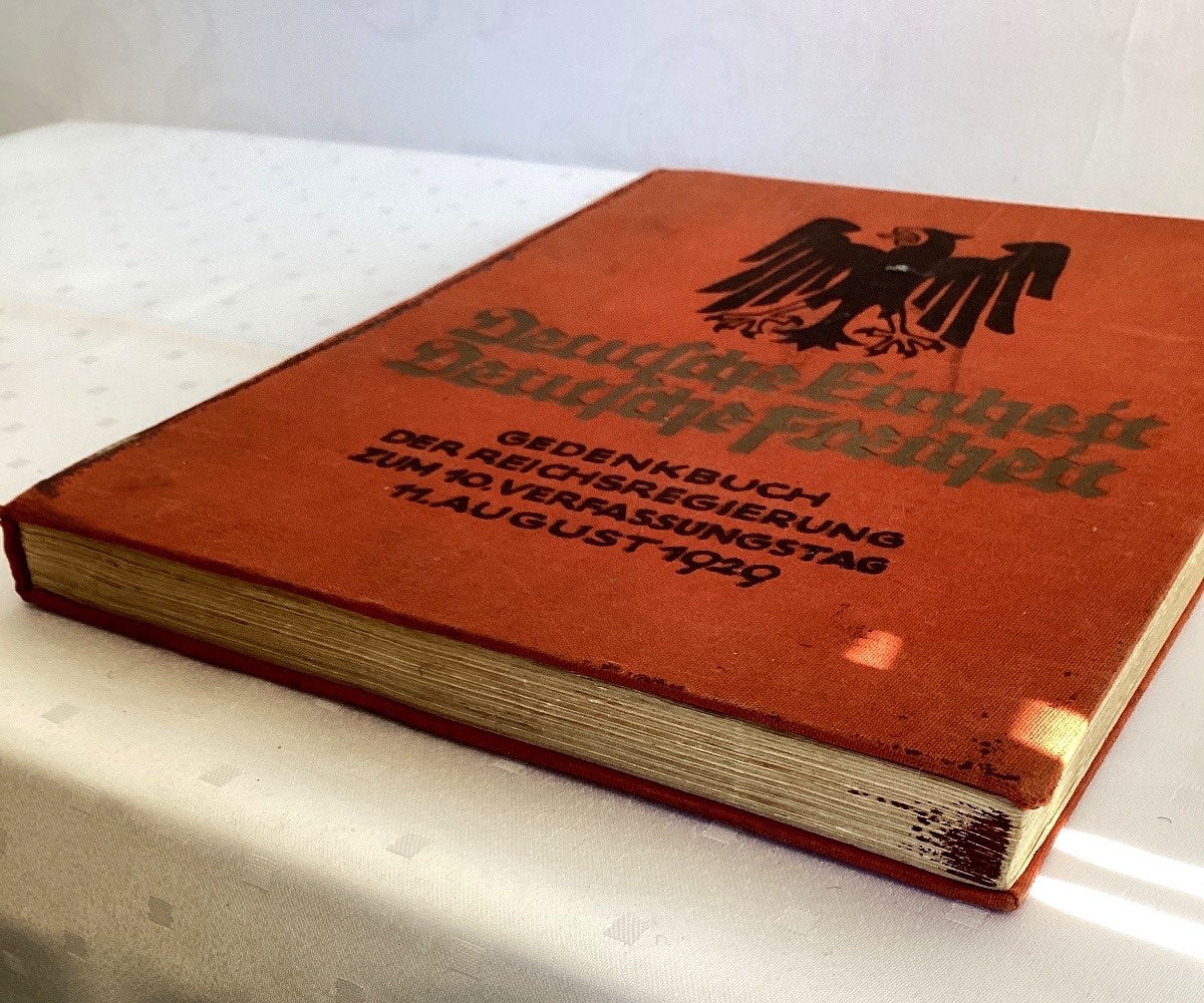 Gedenkbuch Reichsregierung 10. Verfassungstag 11. Aug. 1929 Weimar Republik selt