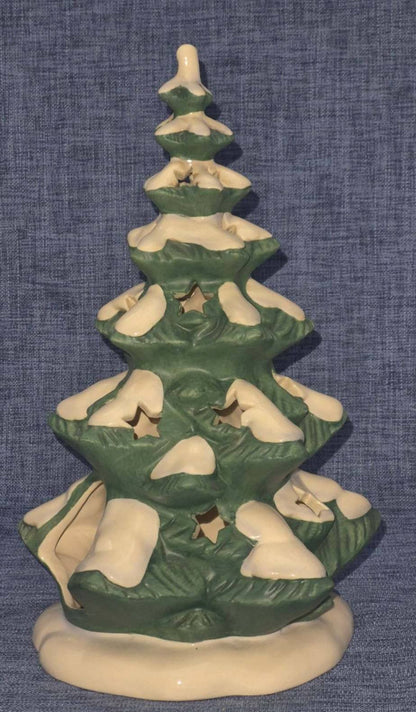 Goebel Weihnacht Keramik Weihnachtsbaum Teelichthalter Schnee 27 cm