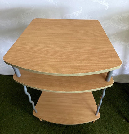 3-stufiges Eckregal Beistelltisch Holzoptik grau Buche Retro Design Standregal