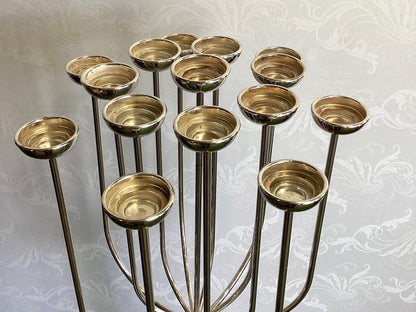 Großer Kerzenständer Kandelaber 15 - armig Chrom Metall Design Bodenständer