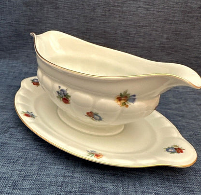 Thomas Bavaria Soßenschiffchen einteilig Blumen Goldrand 50/60er