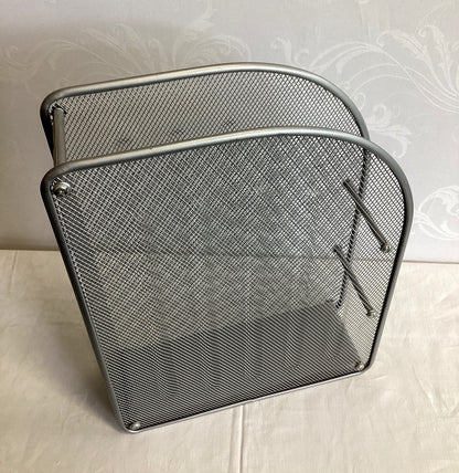 Metall Mesh Briefkorb Dokumentenhalter Schreibtisch Organizer silber grau