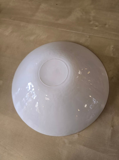 Glasschale Opalweißglas Bernstein Swirl Dekor 70er Schale  Vintage