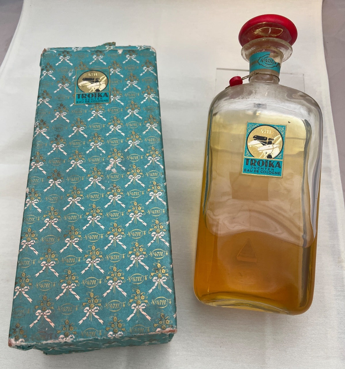 4711 Troika Juchten Eau de Cologne vintage Flakon mit OVP selten