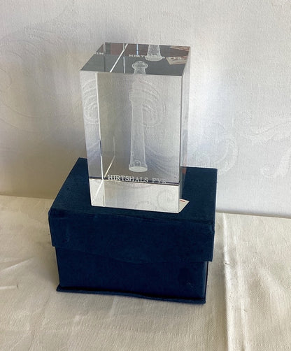 3D Kristallglas Leuchtturm Hirtshals Fyr Dänemark Souvenir Briefbeschwerer