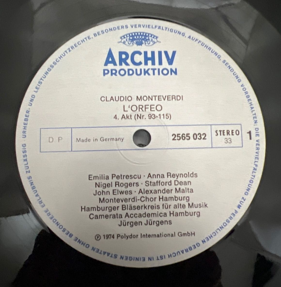 Monteverdi L'Orfeo, Archiv Produktion, 3 Vinyl LP's in Box, Polydor int.1974