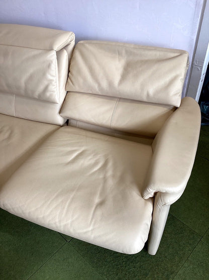 erpo Ledersofa 3-Sitzer Creme Beige Couch Wohnzimmer Designsofa gebraucht