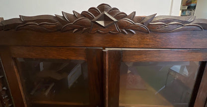 Antiker Eichen Buffetschrank, Vitrinenschrank, Jugendstil/Gründerzeit