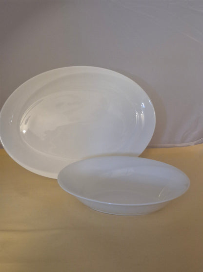 Wedgwood Bone China "Solar" Servierplatte und Schale -  2er Set England