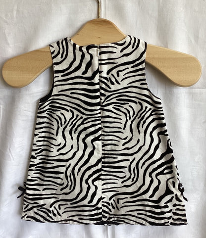 Gymboree Baby Mädchen Kleid Zebramuster 12-18 Monate Baumwolle schwarz weiß
