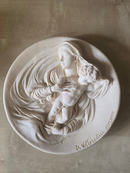 A. Santangela Madonna Modesta Madonne Viventi Relief Platte 1982 Volteradici
