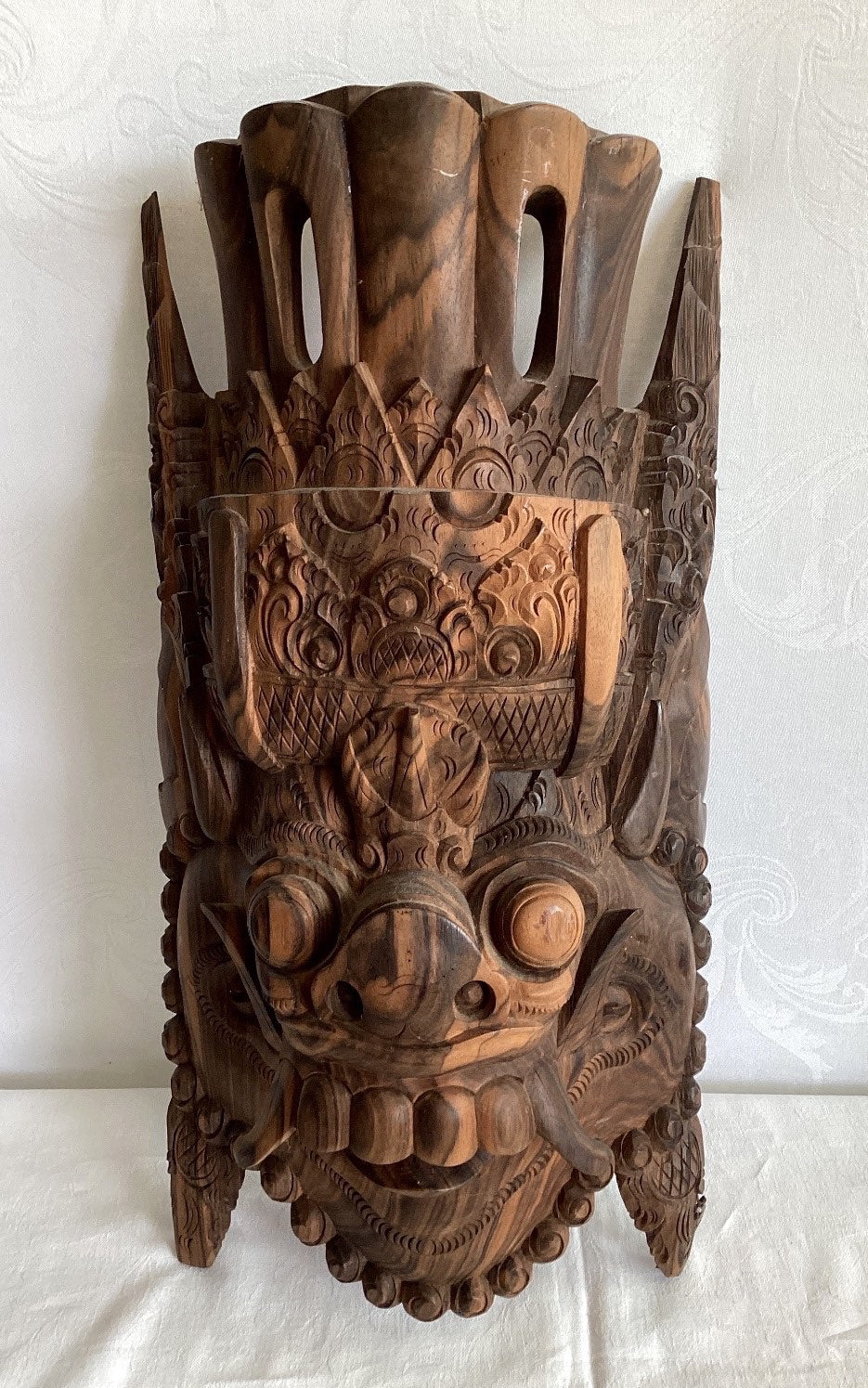 Große Balinesische Barong Holzmaske Wandmaske Handgeschnitzt Bali Deko