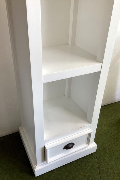 Bücherregal Regal Nova Solo Weiß Landhaus 5 Fächer Schublade Holz Standregal