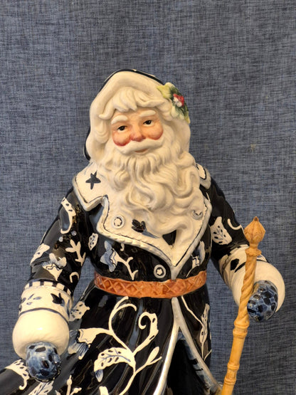 Goebel - Fitz and Floyd - Santa im blauen Mantel - 48 cm - Weihnachtsmann