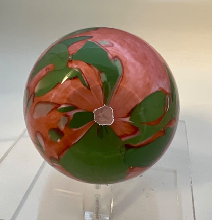 Glas, Deko-Ei, rot grün marmoriert, Murano-Stil