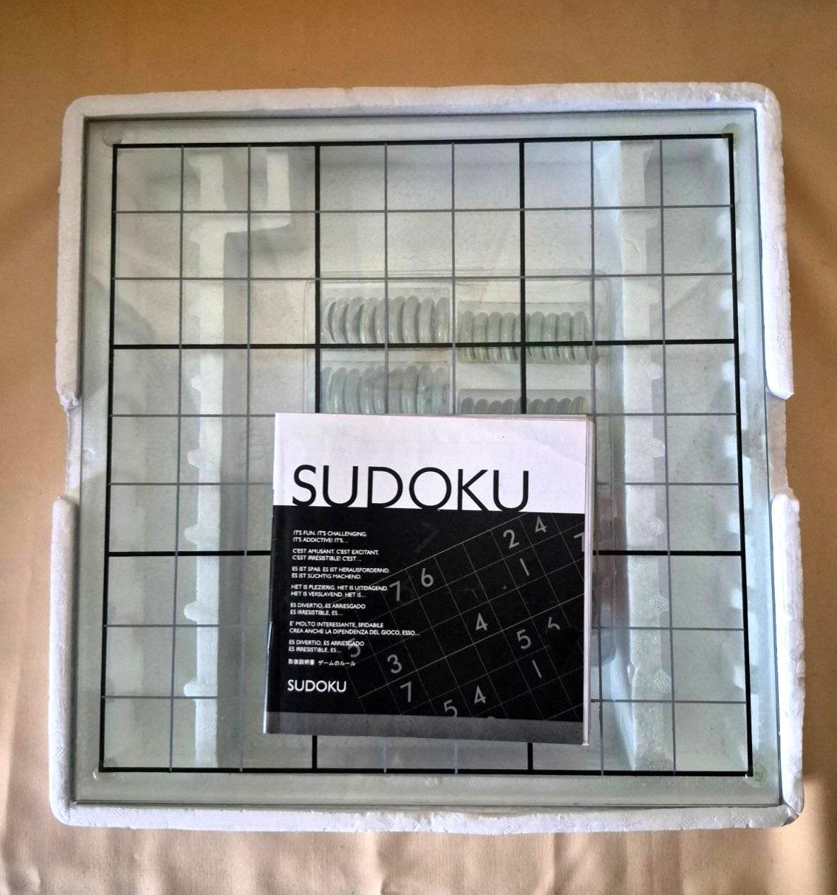 Sudoku Gesellschaftsspiel Glasboard bunte Zahlen-Chips Brettspiel komplett OVP