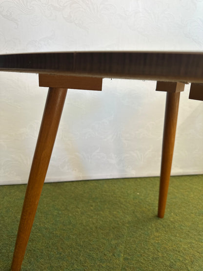 Beistelltisch Dreibein Holz+Furnier Nierenform Mid Century 50er/60er Jahre