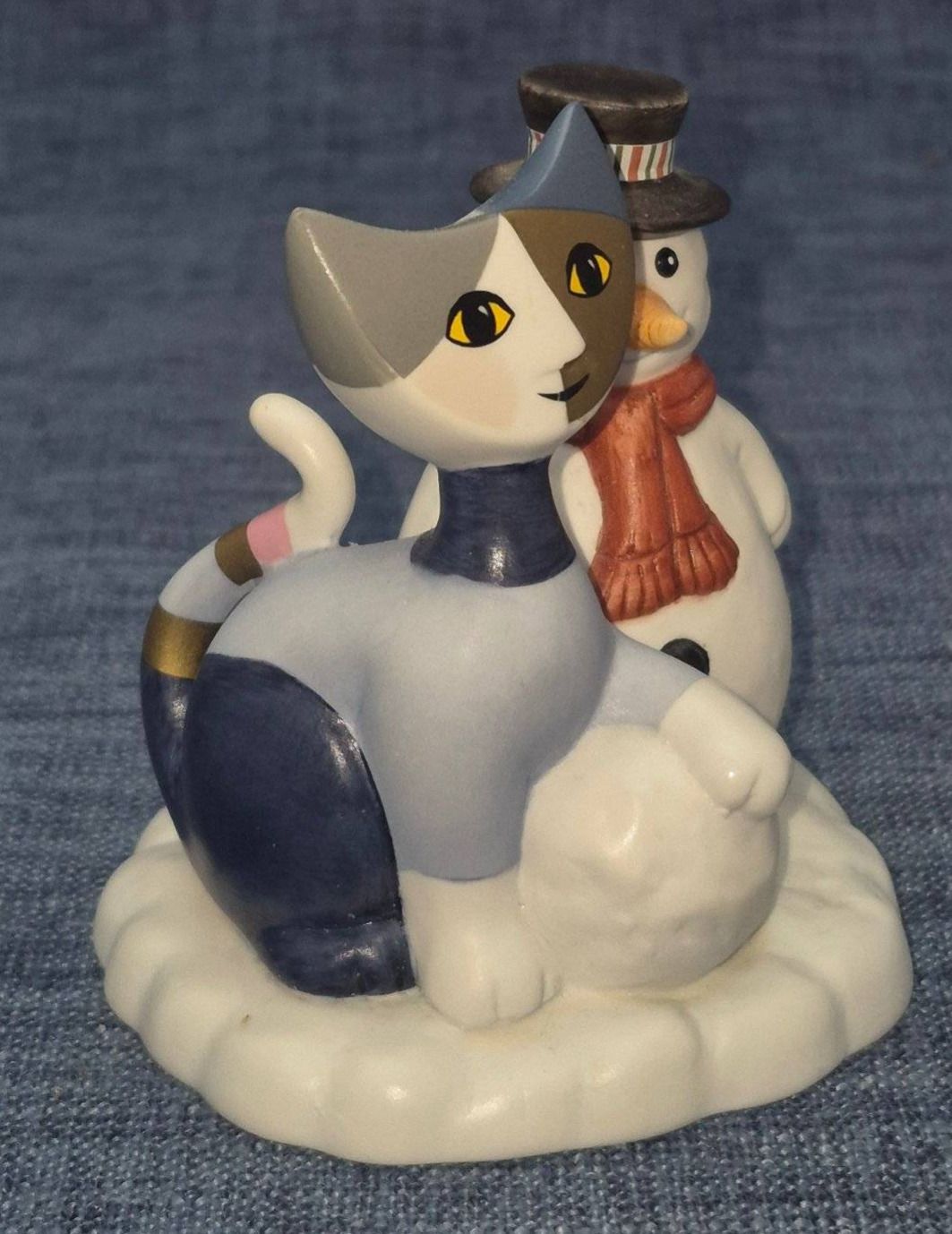 Goebel Porzellan R.Wachtmeister Bella pupazzo di neve Katze Schneemann 2018