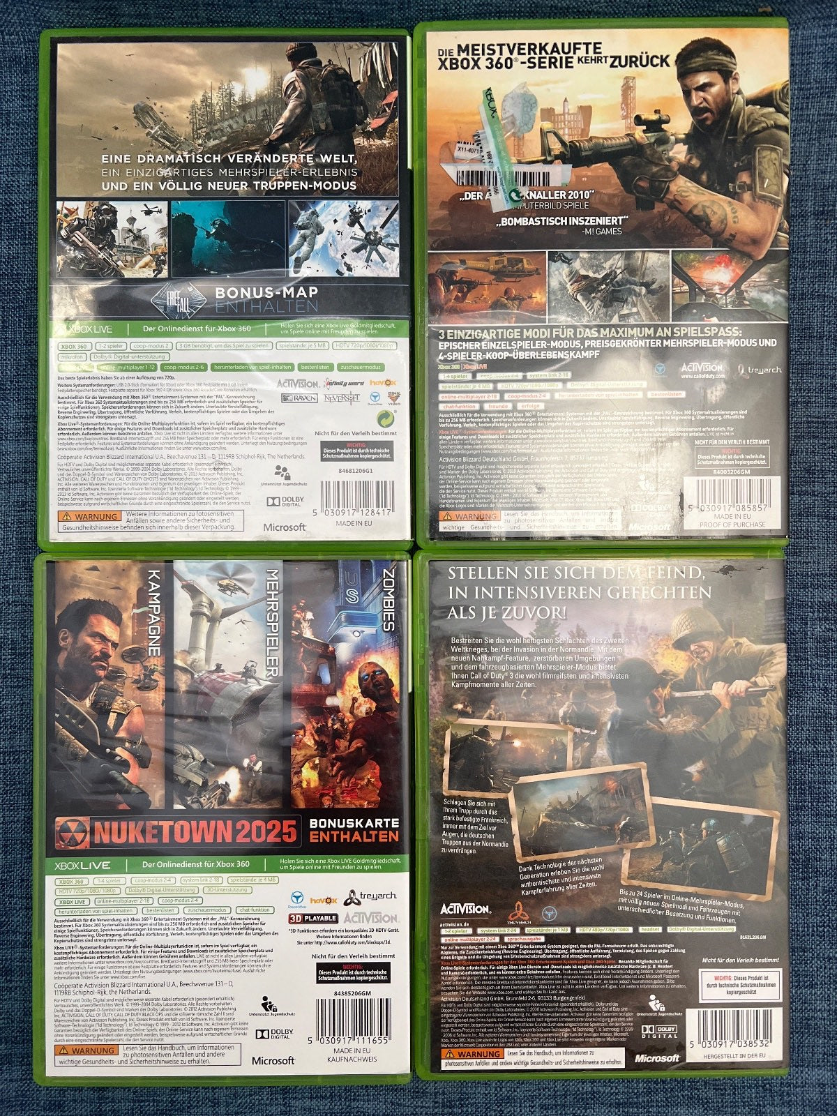 Call of Duty Bundle für Xbox 360 Ghosts, Black OPS 1+2, Call of Duty3