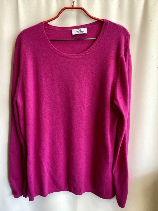 Peter Hahn Cashmere Pullover Damen pink magenta Gr. 46 Rundhals Strick