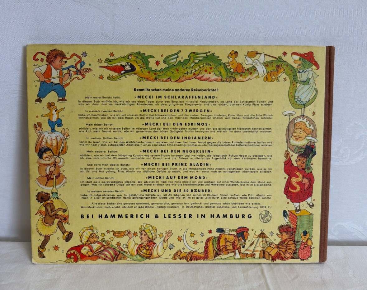 Mecki bei den Chinesen Kinderbuch Hammerich & Lesser Hamburg 1960er selten