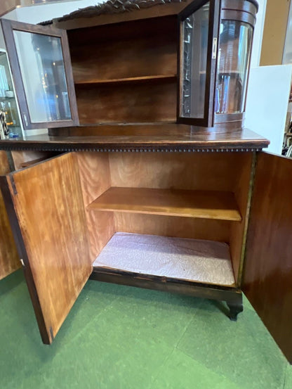 Antiker Eichen Buffetschrank, Vitrinenschrank, Jugendstil/Gründerzeit