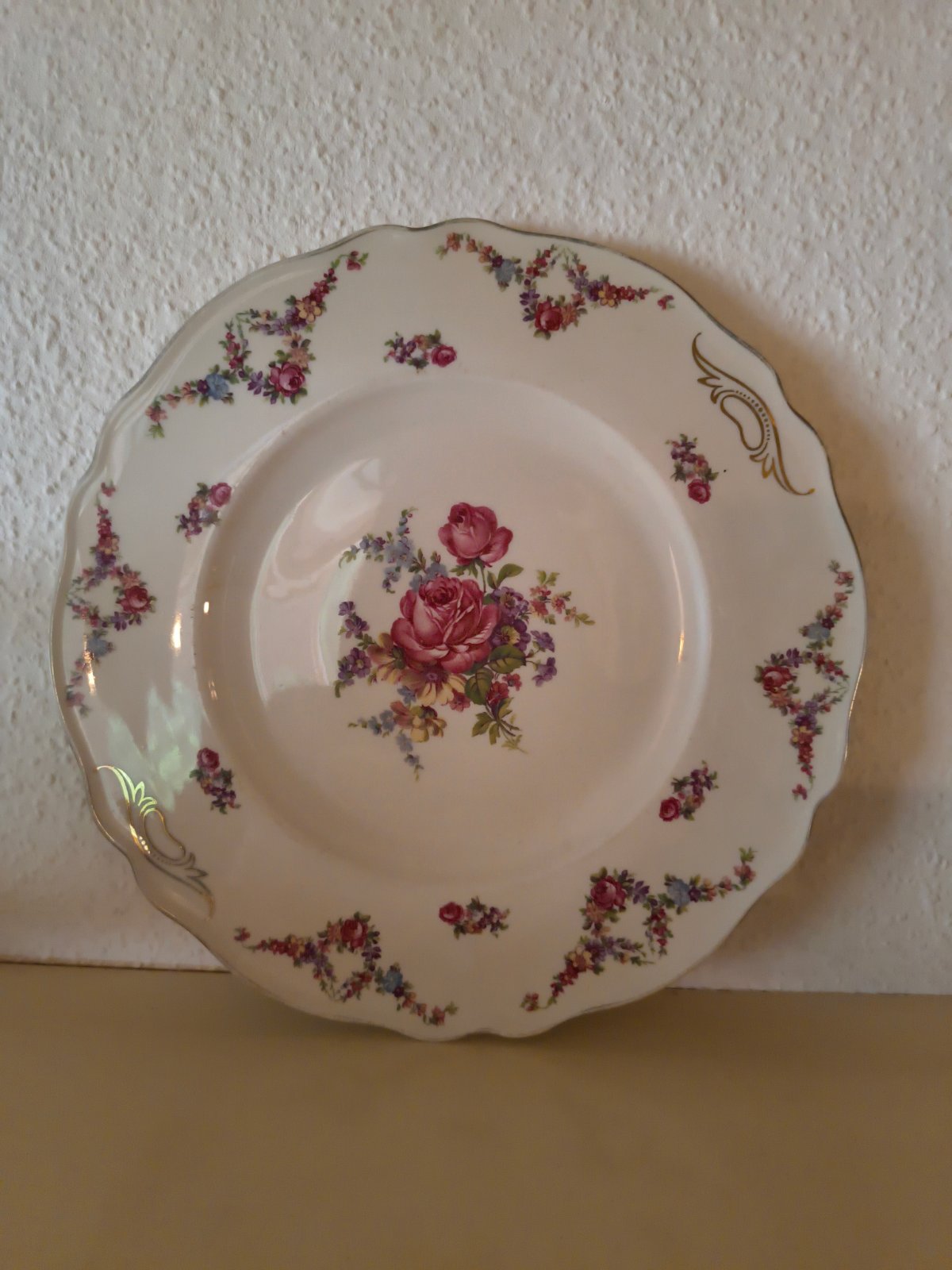 Krautheim Porzellan Dessertteller Rosen Vintage Blumen