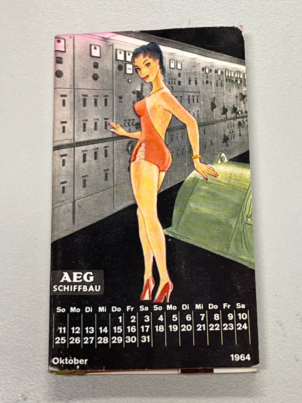 AEG Schiffbau, 5 x Streichholzheftchen,1964, Pin-up Girl, Konvolut