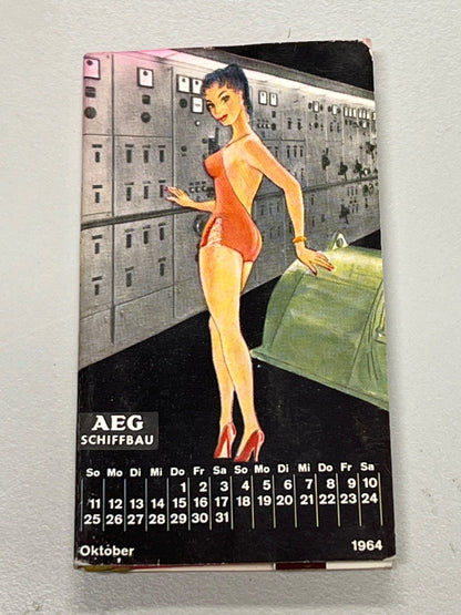 AEG Schiffbau, 5 x Streichholzheftchen,1964, Pin-up Girl, Konvolut