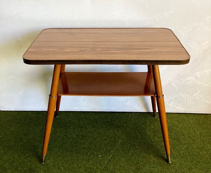 Vintage Couchtisch 50er 60er Mid Century Holz Formica Nierentisch-Ära Ablage