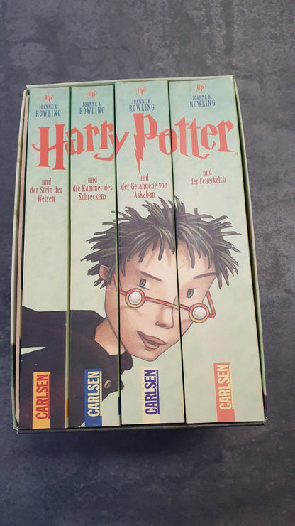 Harry Potter Bände 1-4 Carlsen Schuber Rowling Stein Kammer Askaban Feuerkelch