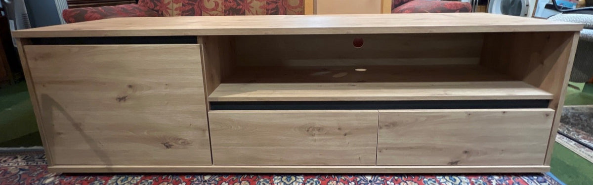 TV-Lowboard "LINE", TV Unterschrank, Sideboard, 1 Tür, 2 Schubladen