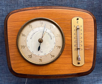 Fa. Lufft, Barometer & Thermometer, Holz, 50er-60er Jahre