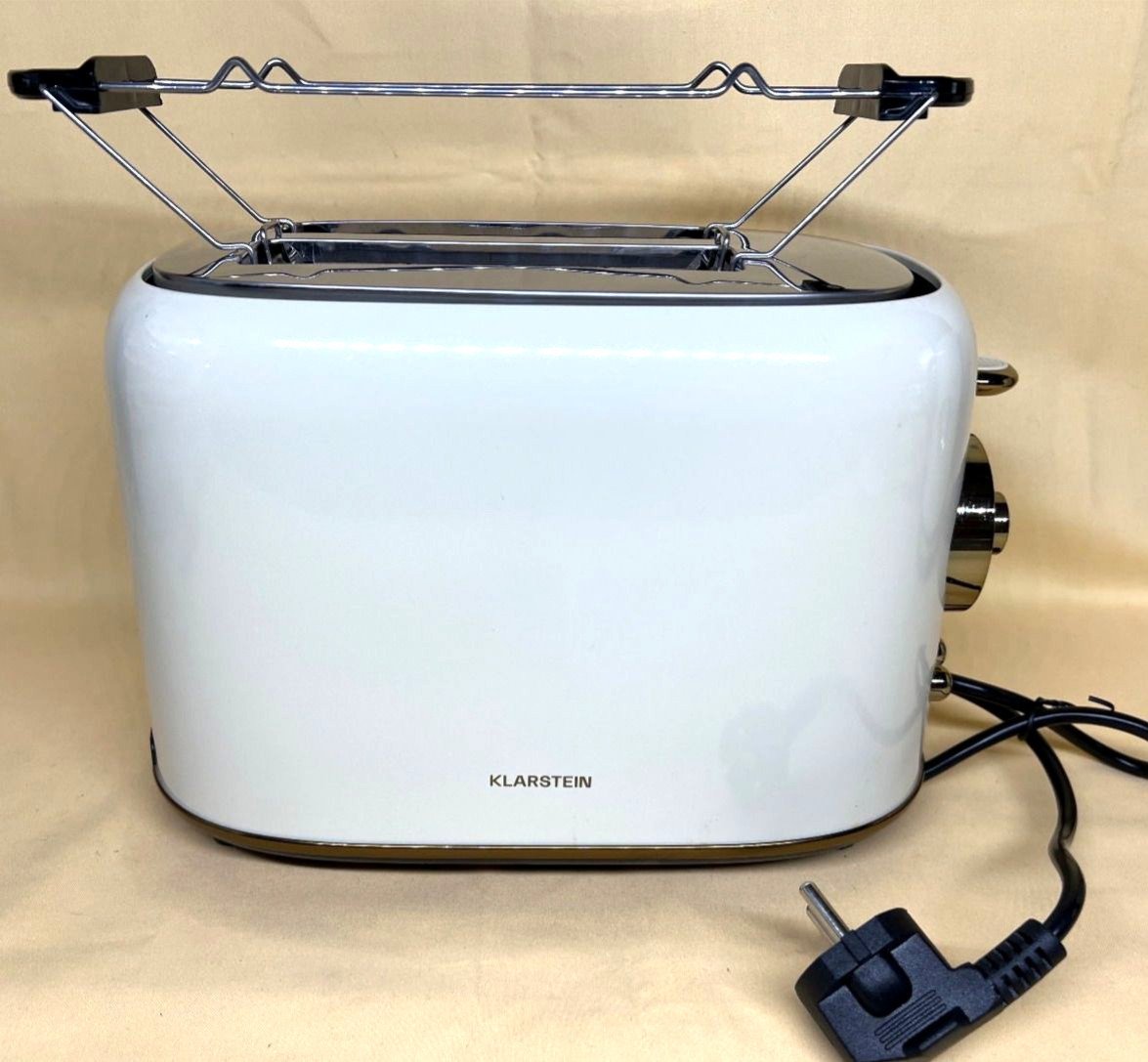 Klarstein Victoria Frühstücksset 2-Schlitz-Toaster 800W Wasserkocher 2200W Creme