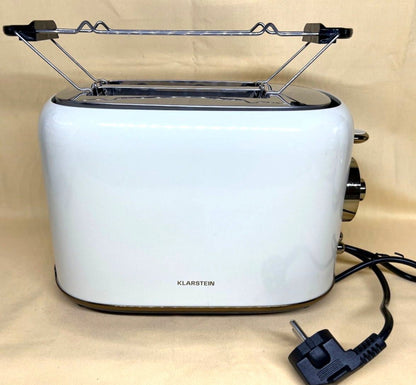Klarstein Victoria Frühstücksset 2-Schlitz-Toaster 800W Wasserkocher 2200W Creme