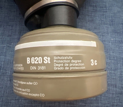 Dräger Vollmaske, Atemschutzmaske + Filter B 620 St DIN 3181 Schutzst.  1980er
