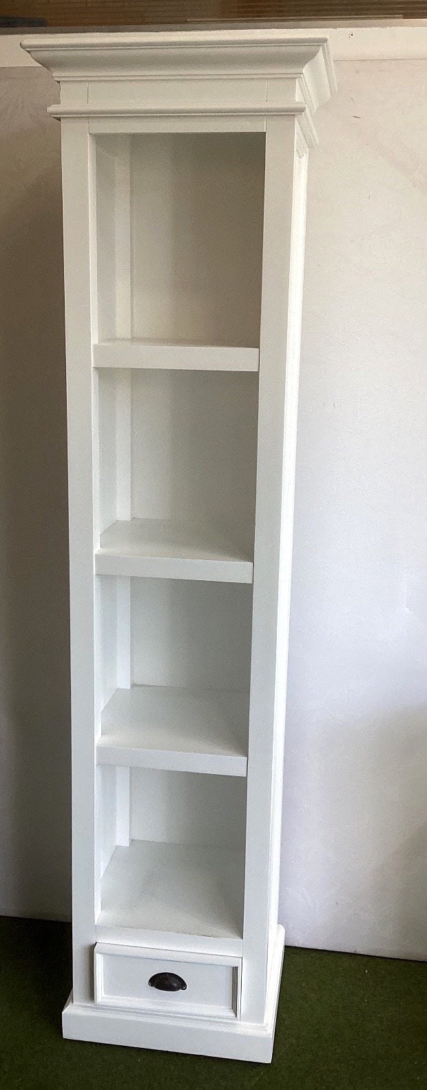 Bücherregal Regal Nova Solo Weiß Landhaus 5 Fächer Schublade Holz Standregal