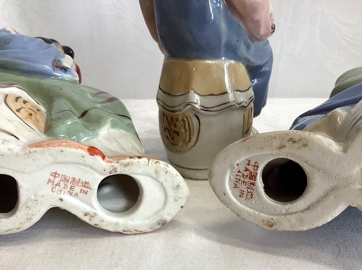 6x Chinesische Porzellanfigur Musikerinnen Orchester handgemalt Vintage China