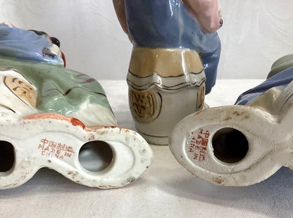 6x Chinesische Porzellanfigur Musikerinnen Orchester handgemalt Vintage China