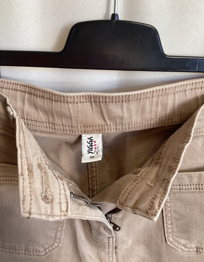 YIGGA Kinder Jeans Hose beige wide leg Gr. 152 Mädchen casual