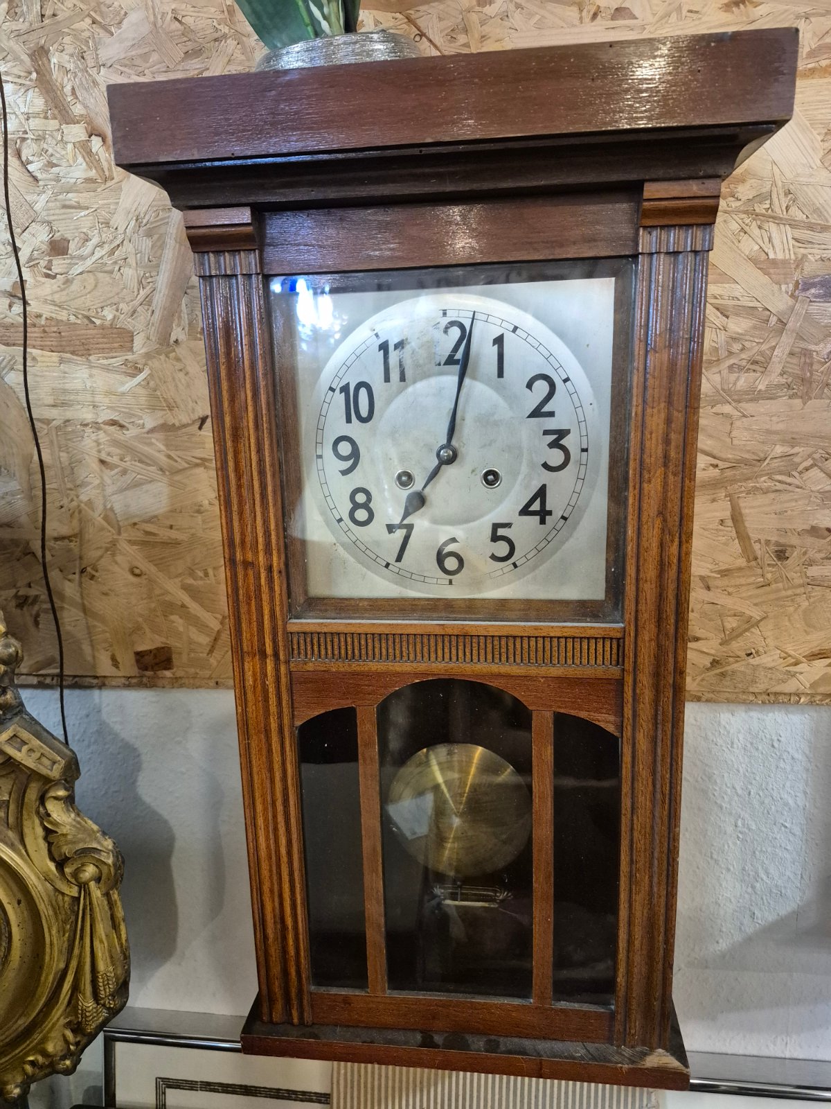 Antike Regulator Wanduhr Pendel Holzgehäuse Art Déco Schlagwerk