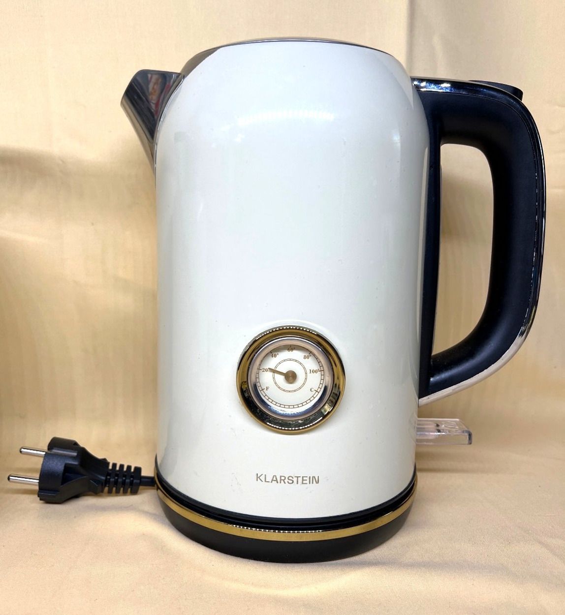 Klarstein Victoria Frühstücksset 2-Schlitz-Toaster 800W Wasserkocher 2200W Creme