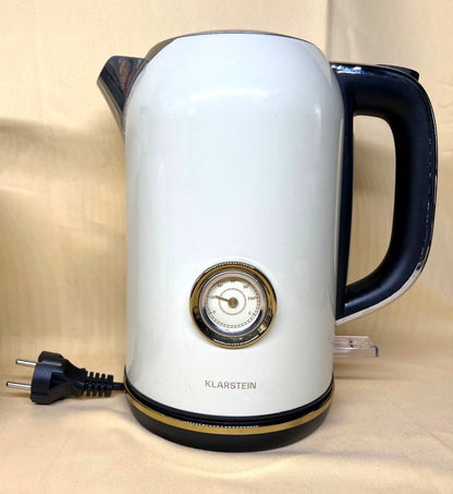 Klarstein Victoria Frühstücksset 2-Schlitz-Toaster 800W Wasserkocher 2200W Creme