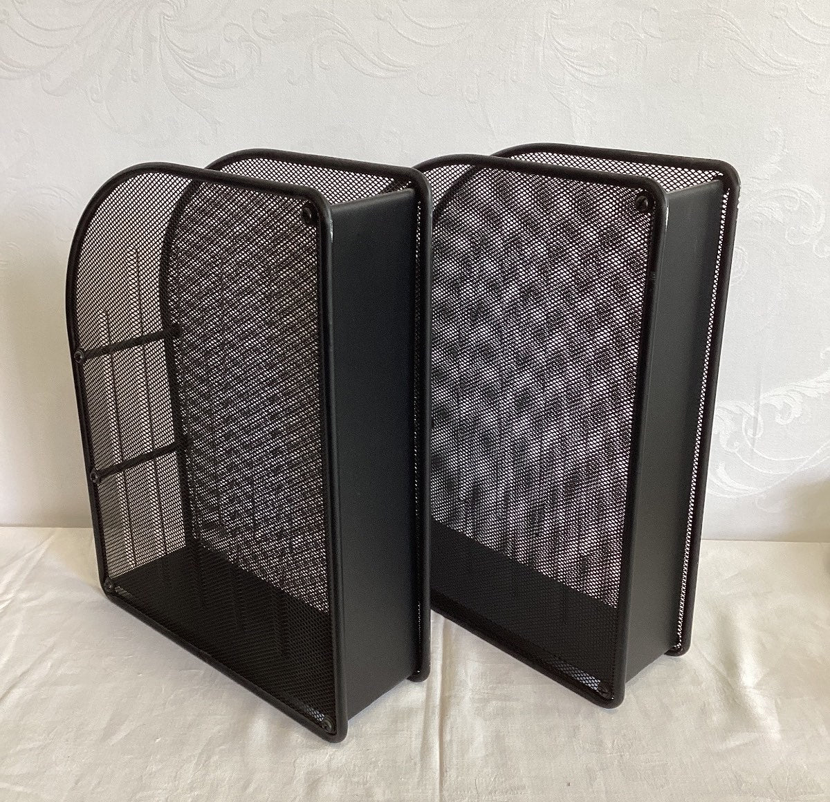 2x Stehsammler Metall Mesh Schwarz Dokumentenhalter Büro Ablage Organizer Set