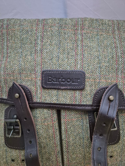 Barbour Tweed Tarras Bag Umhängetasche Schultertasche Herringbone Grün Leder